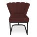 Kit 02 Poltronas Flor Veludo Marsala Base Metálica Industrial Preto - Pallazio