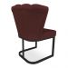 Kit 02 Poltronas Flor Veludo Marsala Base Metálica Industrial Preto - Pallazio