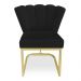 Kit 02 Poltronas Flor Veludo Preto Base Metálica Industrial Dourado - Pallazio
