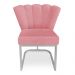 Kit 02 Poltronas Flor Veludo Rosê Base Metálica Industrial Prata - Pallazio