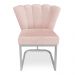 Kit 02 Poltronas Flor Veludo Rosa Bebê Base Metálica Industrial Prata - Pallazio