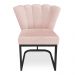 Kit 02 Poltronas Flor Veludo Rosa Bebê Base Metálica Industrial Preto - Pallazio