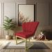 Kit 02 Poltronas Flor Veludo Vermelho Base Metálica Industrial Dourado - Pallazio