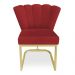 Kit 02 Poltronas Flor Veludo Vermelho Base Metálica Industrial Dourado - Pallazio