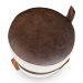 Kit 02 Puffs Le Mans Linho e Corano Nozes Base de Madeira - Pallazio