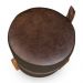 Kit 02 Puffs Le Mans Veludo Marrom e Corano Nozes Base de Madeira - Pallazio