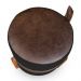 Kit 02 Puffs Le Mans Veludo Preto e Corano Nozes Base de Madeira - Pallazio