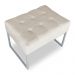 Kit 02 Puffs Lisa Suede Base Metálica Industrial Prata - Pallazio
