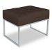 Kit 02 Puffs Lisa Suede Marrom Base Metálica Industrial Prata - Pallazio