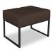 Kit 02 Puffs Lisa Suede Marrom Base Metálica Industrial Preto - Pallazio