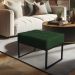 Kit 02 Puffs Lisa Suede Verde Base Metálica Industrial Preto - Pallazio