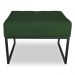 Kit 02 Puffs Lisa Suede Verde Base Metálica Industrial Preto - Pallazio