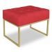Kit 02 Puffs Lisa Suede Vermelho Base Metálica Industrial Dourado - Pallazio