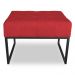 Kit 02 Puffs Lisa Suede Vermelho Base Metálica Industrial Preto - Pallazio