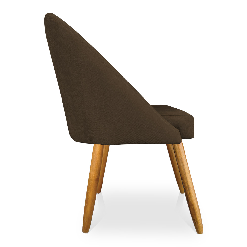 Kit 04 Cadeiras Jantar Bela Suede Marrom Pés Palito Castanho - Pallazio