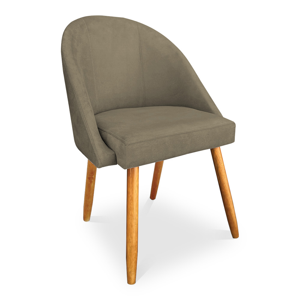 Kit 04 Cadeiras Jantar Bela Suede Marrom Rato Pés Palito Castanho - Pallazio