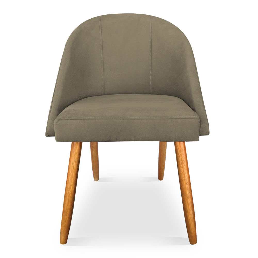 Kit 04 Cadeiras Jantar Bela Suede Marrom Rato Pés Palito Castanho - Pallazio
