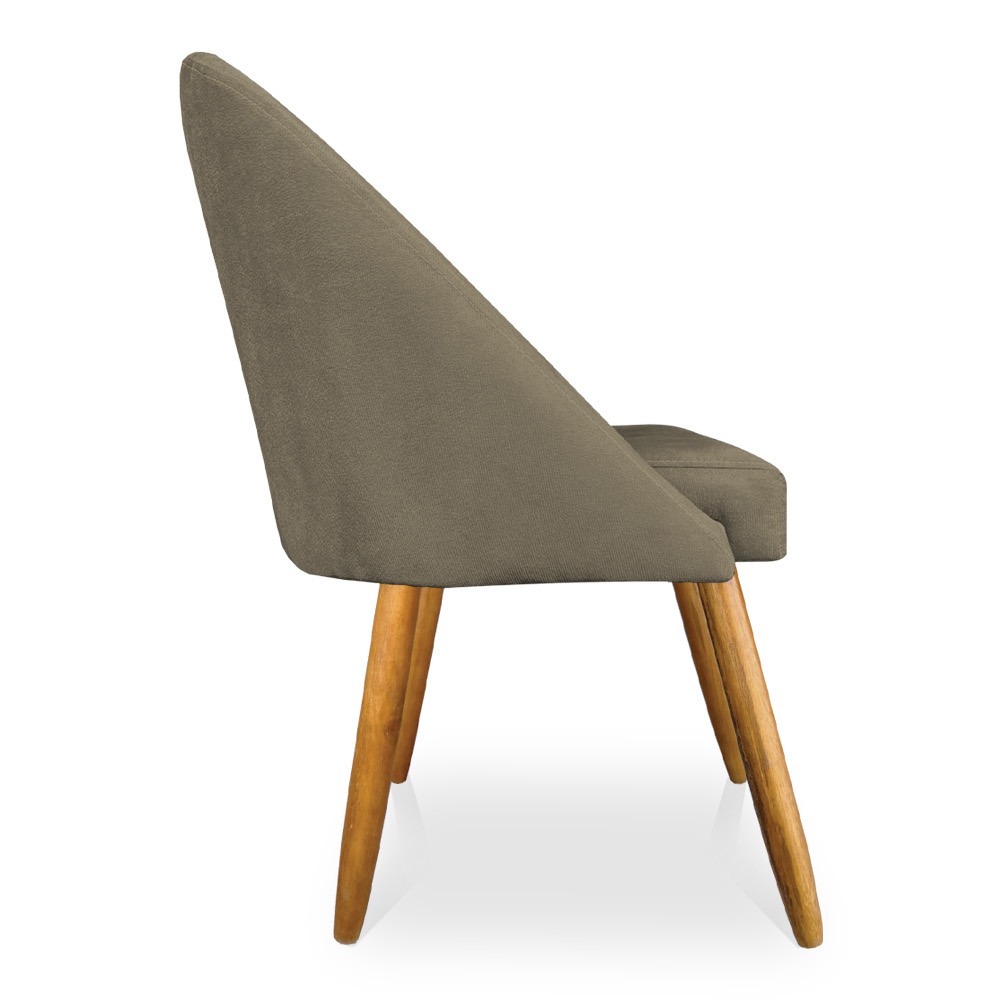 Kit 04 Cadeiras Jantar Bela Suede Marrom Rato Pés Palito Castanho - Pallazio