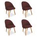 Kit 04 Cadeiras Jantar Bela Suede Marsala Pés Palito Castanho - Pallazio