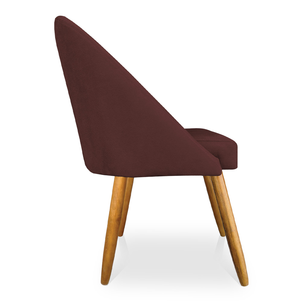 Kit 04 Cadeiras Jantar Bela Suede Marsala Pés Palito Castanho - Pallazio