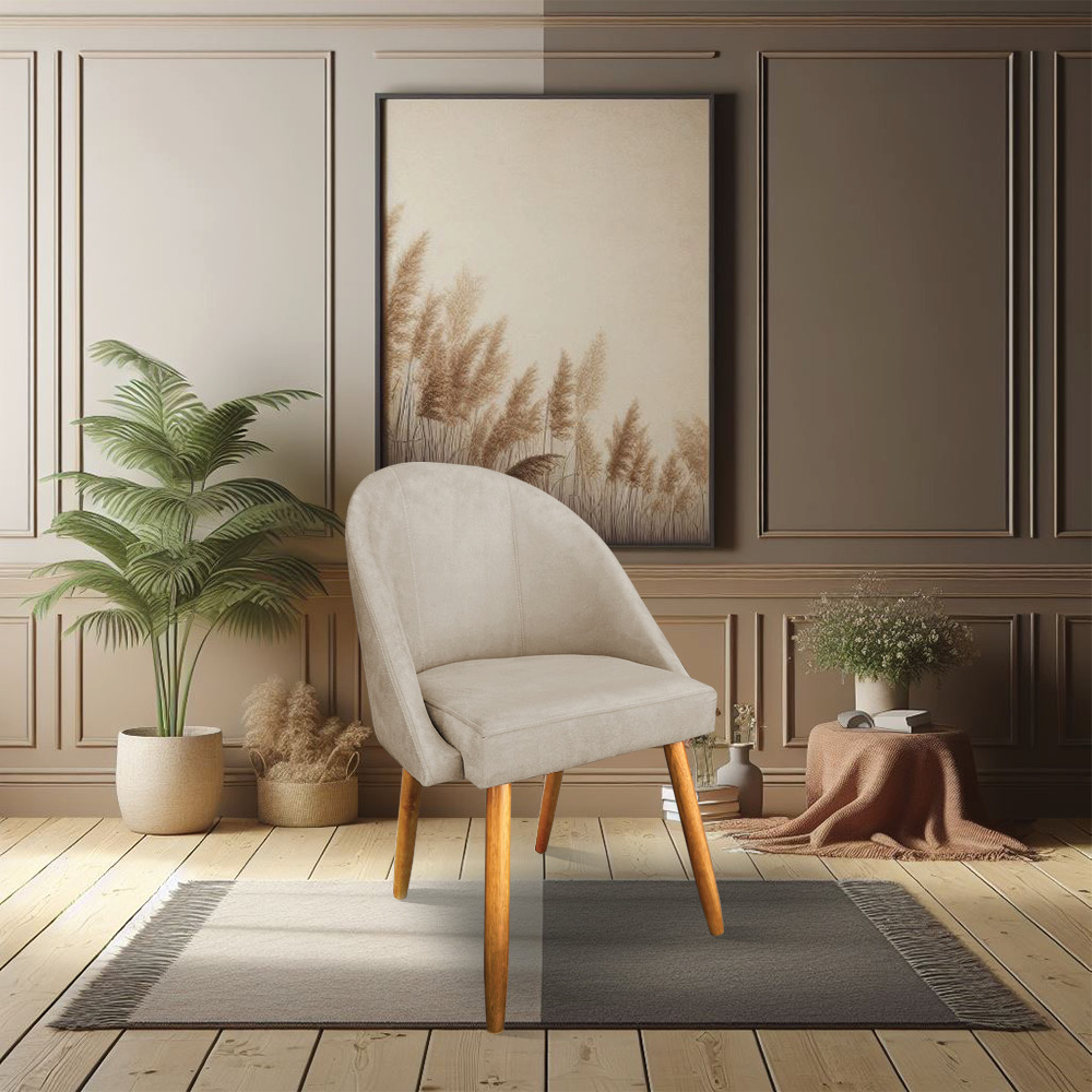 Kit 04 Cadeiras Jantar Bela Suede Pés Palito Castanho - Pallazio