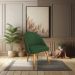 Kit 04 Cadeiras Jantar Bela Suede Verde Pés Palito Castanho - Pallazio