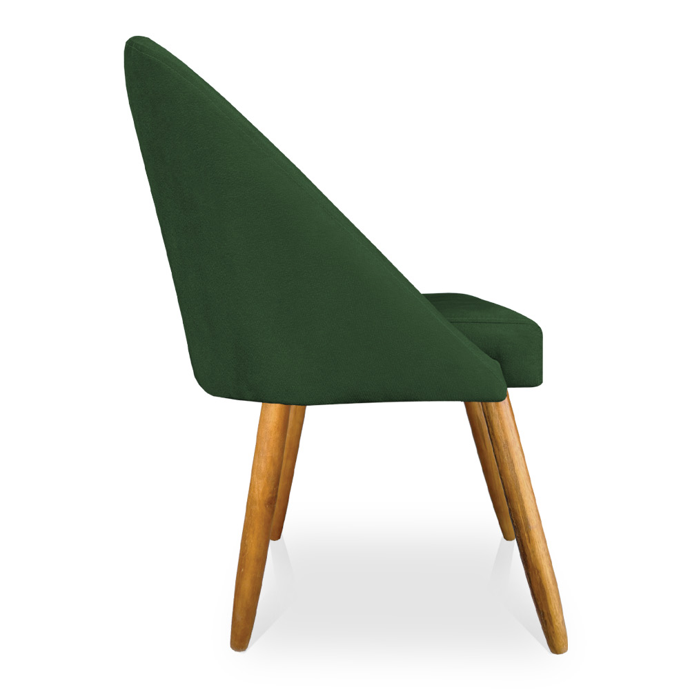 Kit 04 Cadeiras Jantar Bela Suede Verde Pés Palito Castanho - Pallazio