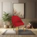 Kit 04 Cadeiras Jantar Bela Suede Vermelho Pés Palito Castanho - Pallazio