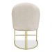 Kit 04 Cadeiras Poltrona de Jantar Bela Linho Bege Base Metálica Industrial Dourado - Pallazio