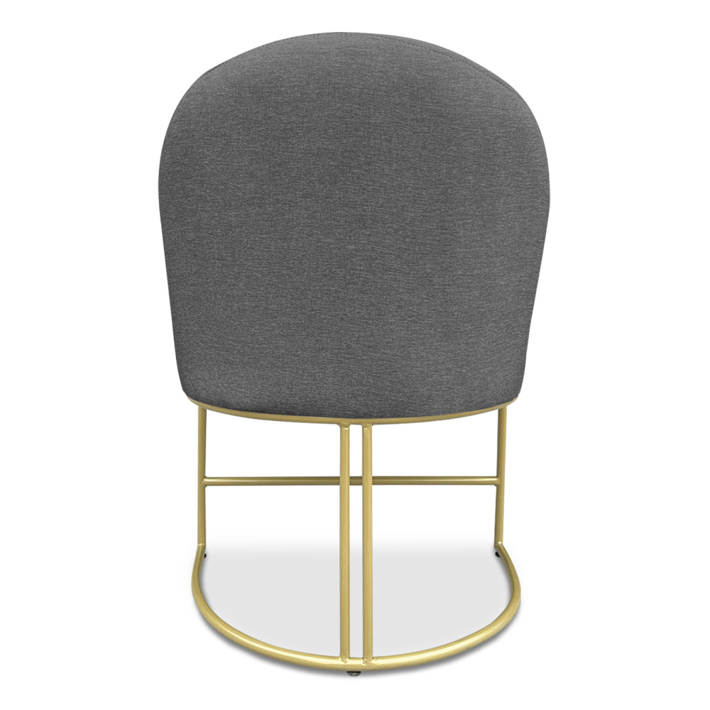 Kit 04 Cadeiras Poltrona de Jantar Bela Linho Grafite Base Metálica Industrial Dourado - Pallazio