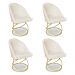 Kit 04 Cadeiras Poltrona de Jantar Bela Suede Base Metálica Luxo Dourado - Pallazio