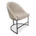 Kit 04 Cadeiras Poltrona de Jantar Bela Suede Bege Base Metálica Industrial Preto - Pallazio
