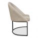 Kit 04 Cadeiras Poltrona de Jantar Bela Suede Bege Base Metálica Industrial Preto - Pallazio