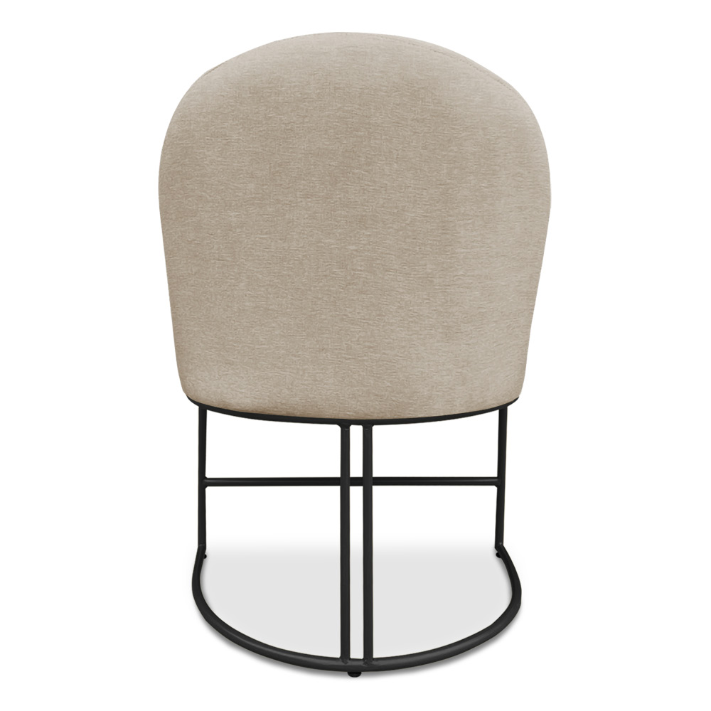 Kit 04 Cadeiras Poltrona de Jantar Bela Suede Bege Base Metálica Industrial Preto - Pallazio