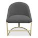 Kit 04 Cadeiras Poltrona de Jantar Bela Suede Grafite Base Metálica Industrial Dourado - Pallazio
