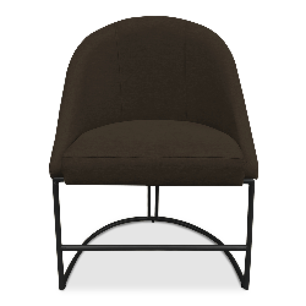 Kit 04 Cadeiras Poltrona de Jantar Bela Suede Marrom Base Metálica Industrial Preto - Pallazio