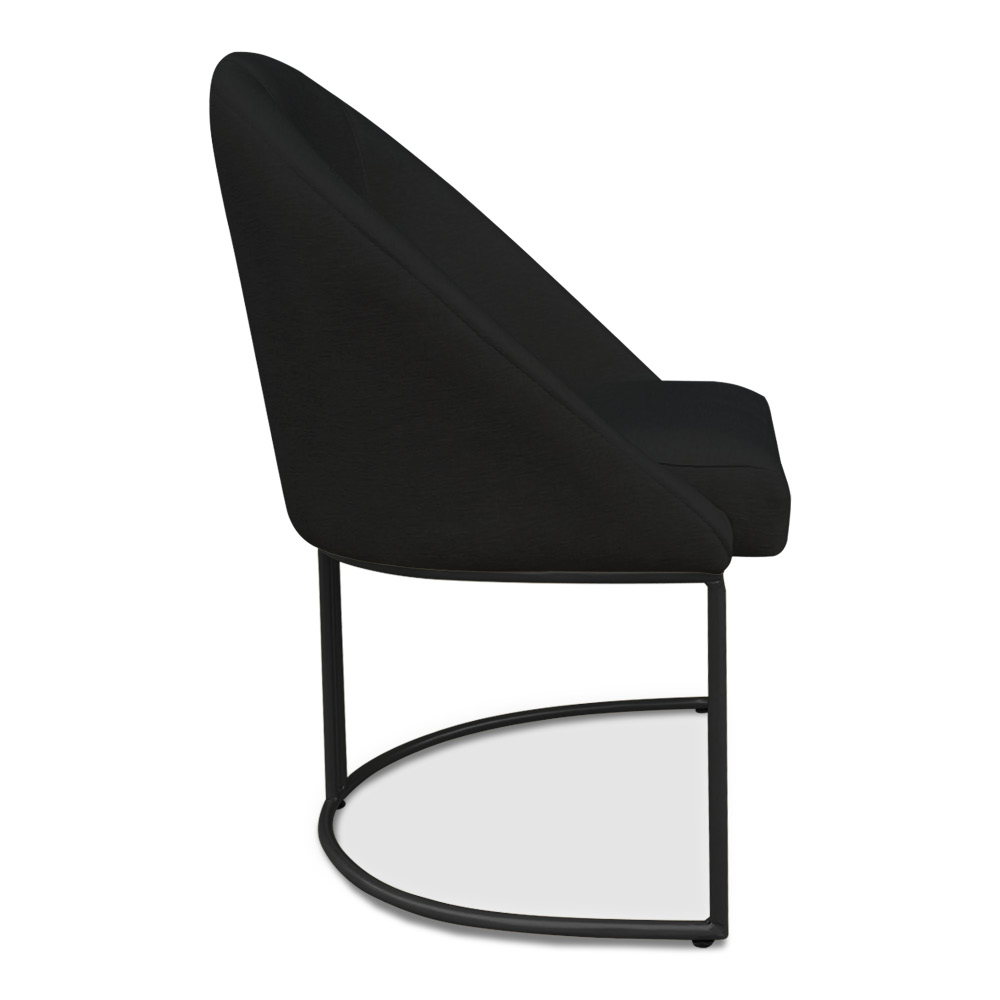 Kit 04 Cadeiras Poltrona de Jantar Bela Suede Preto Base Metálica Industrial Preto - Pallazio