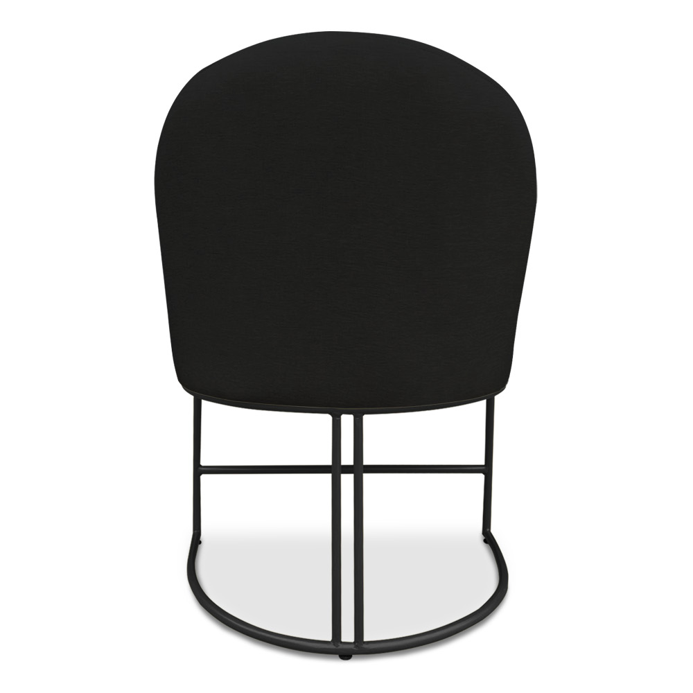 Kit 04 Cadeiras Poltrona de Jantar Bela Suede Preto Base Metálica Industrial Preto - Pallazio