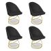 Kit 04 Cadeiras Poltrona de Jantar Bela Suede Preto Base Metálica Luxo Dourado - Pallazio