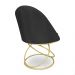 Kit 04 Cadeiras Poltrona de Jantar Bela Suede Preto Base Metálica Luxo Dourado - Pallazio