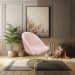 Kit 04 Cadeiras Poltrona de Jantar Bela Suede Rosa Bebê Base Metálica Industrial Dourado - Pallazio