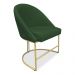 Kit 04 Cadeiras Poltrona de Jantar Bela Suede Verde Base Metálica Industrial Dourado - Pallazio