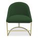 Kit 04 Cadeiras Poltrona de Jantar Bela Suede Verde Base Metálica Industrial Dourado - Pallazio