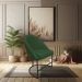 Kit 04 Cadeiras Poltrona de Jantar Bela Suede Verde Base Metálica Industrial Preto - Pallazio