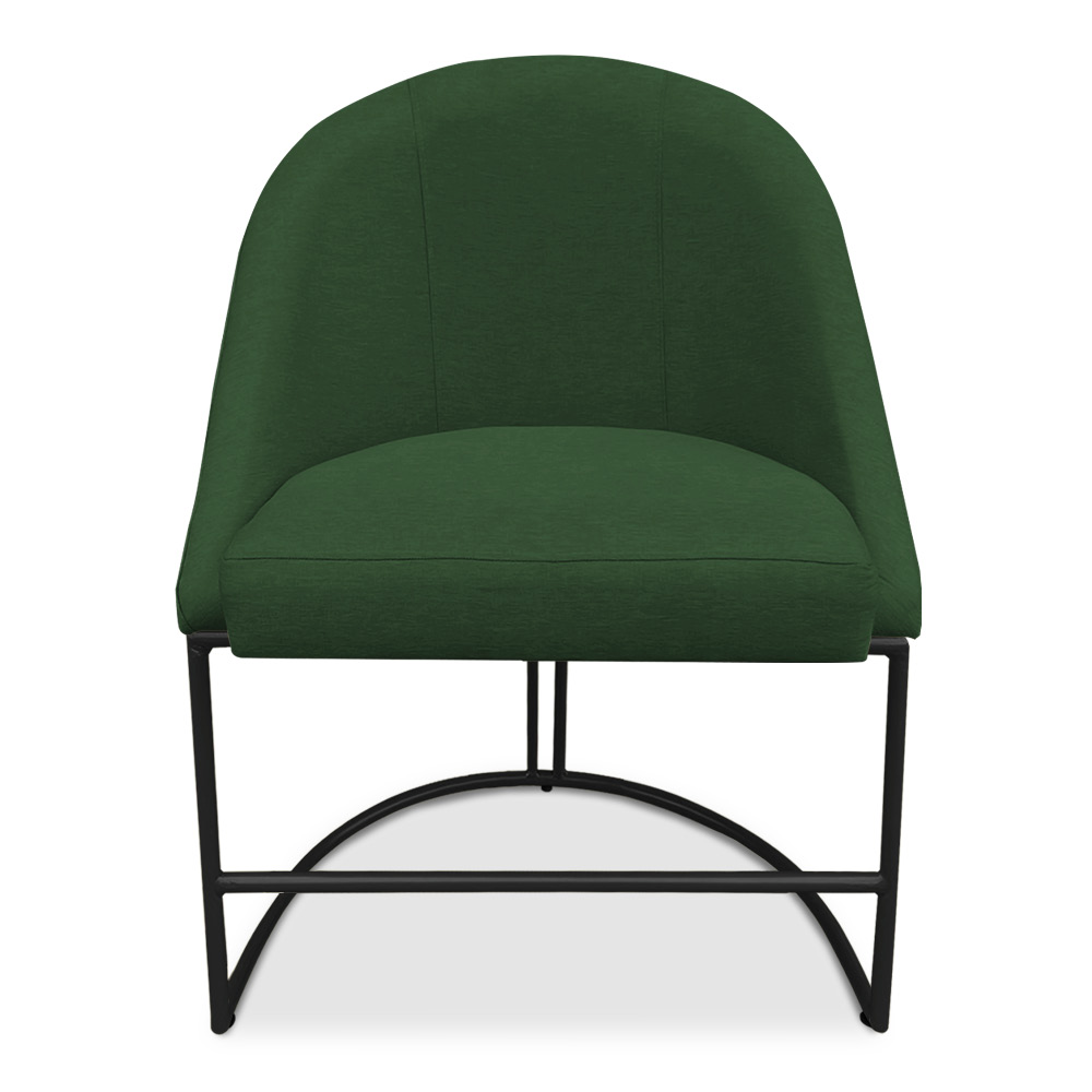 Kit 04 Cadeiras Poltrona de Jantar Bela Suede Verde Base Metálica Industrial Preto - Pallazio