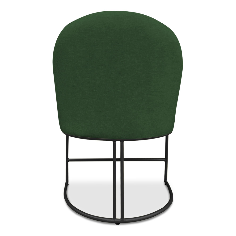 Kit 04 Cadeiras Poltrona de Jantar Bela Suede Verde Base Metálica Industrial Preto - Pallazio