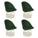 Kit 04 Cadeiras Poltrona de Jantar Bela Suede Verde Base Metálica Luxo Dourado - Pallazio