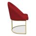 Kit 04 Cadeiras Poltrona de Jantar Bela Suede Vermelho Base Metálica Industrial Dourado - Pallazio