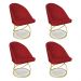 Kit 04 Cadeiras Poltrona de Jantar Bela Suede Vermelho Base Metálica Luxo Dourado - Pallazio