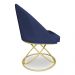 Kit 04 Cadeiras Poltrona de Jantar Bela Veludo Azul Marinho Base Metálica Luxo Dourado - Pallazio